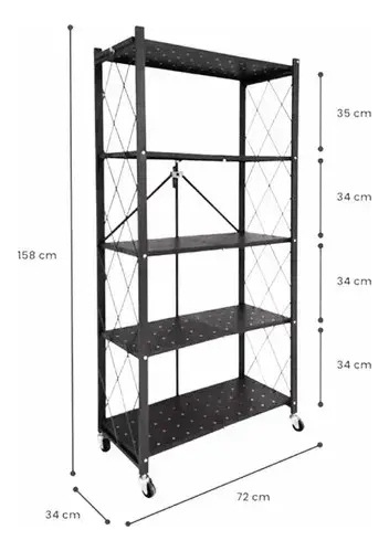 Estanteria plegable 5 niveles con ruedas