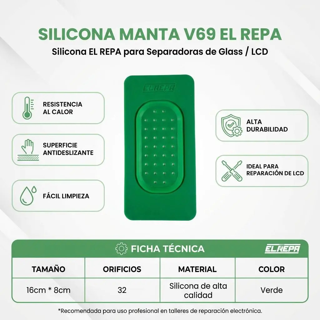 Manta Silicona V69 El Repa Para Separadora De Glass