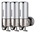 DISPENSER DE JABON TRIPLE PLATEADO