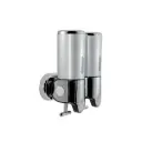 DISPENSER DE JABON DOBLE PLATEADO