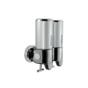 DISPENSER DE JABON DOBLE PLATEADO