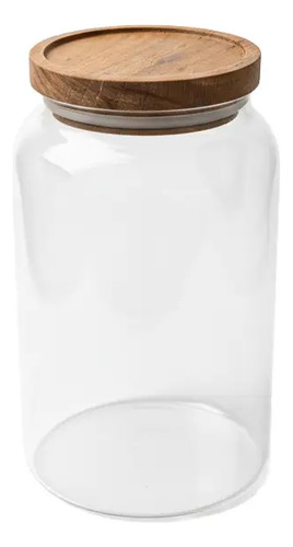 [BAZ.06216] Frasco de Vidrio con Tapa de Bamboo 2.8L