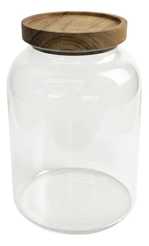 Frasco de Vidrio con Tapa de Bamboo 2L