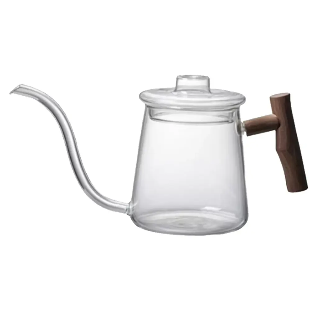 cafetera de vidrio con cuello de cisne