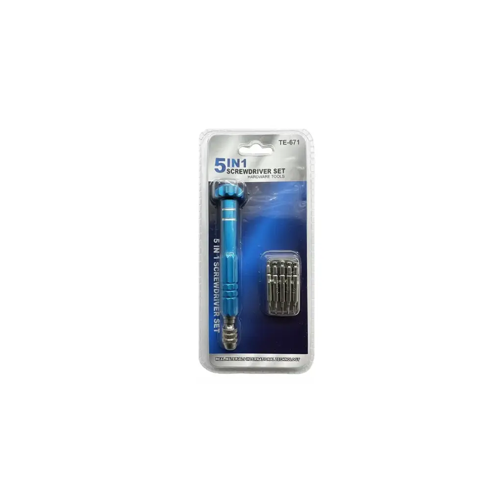 MANGO DESTORNILLADOR CON 5 PUNTAS INTERCAMBIABLES TE-671