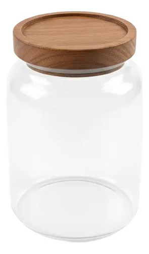 [BAZ.06214] Frasco de Vidrio con Tapa de Bamboo 1.3L